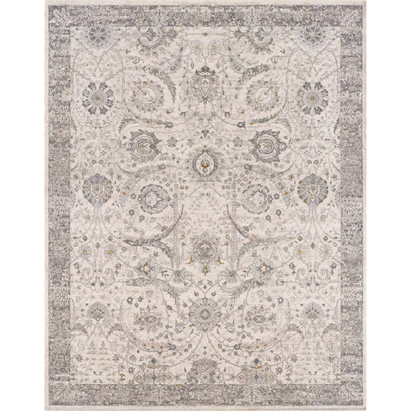 Hauteloom Floral Machine Woven Polyester Area Rug In Beige Wayfair